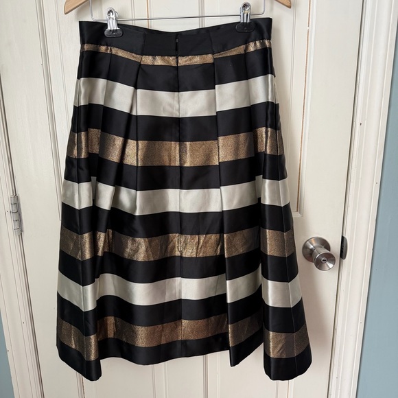 Eliza J Metallic Stripe Jacquard Midi Skirt 10 A Line Tulle Evening Cocktail - Picture 7 of 11
